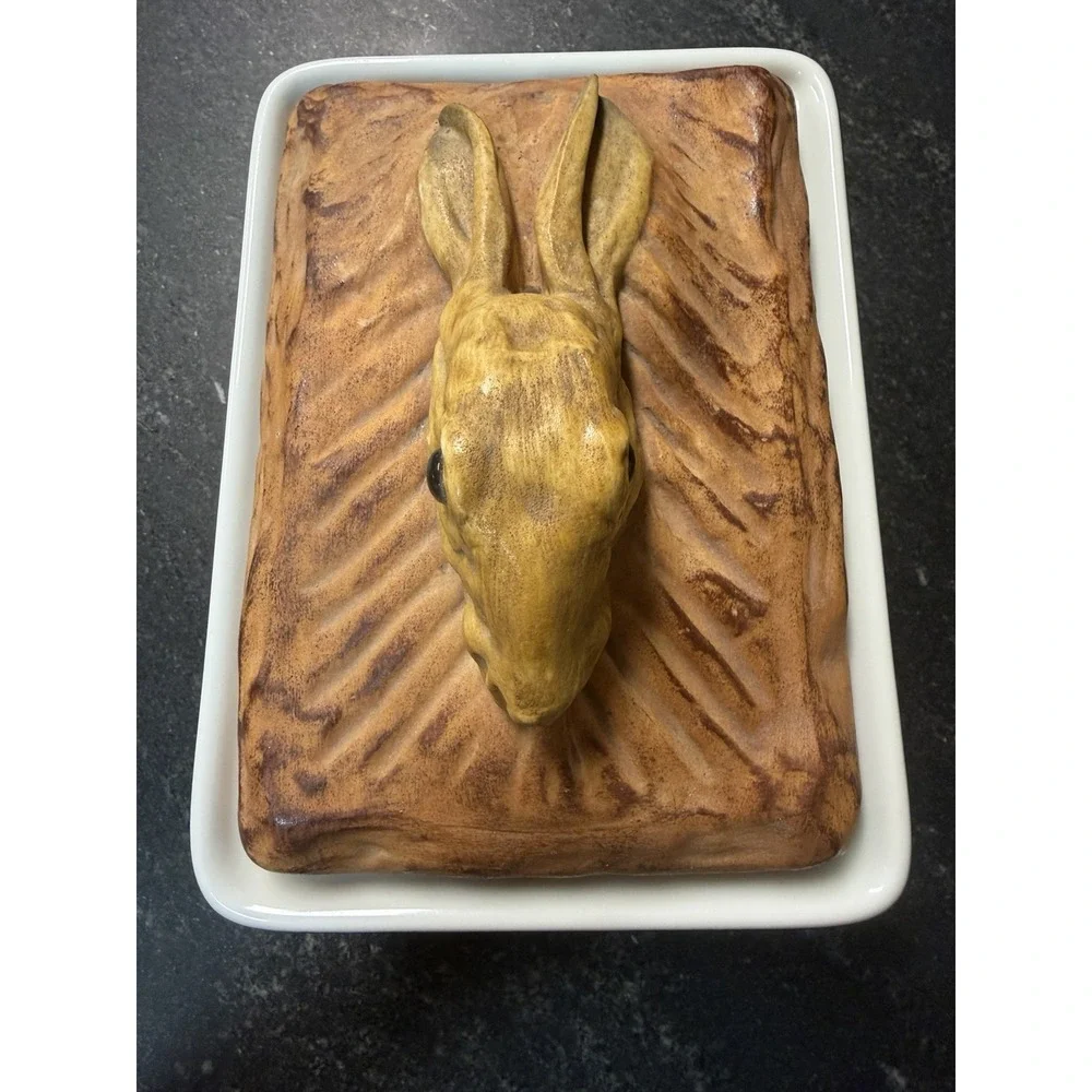 Vtg Pillivuyt French Rabbit Head Pate Tureen - Trompe L'oeil Casserole Dish T841